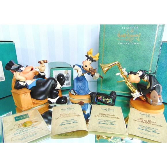 NEW (4) WDCC Disney Symphony Hour SYLVESTER MACARONI GOOFY NOTE CLARABELLE TITLE - Picture 1 of 12